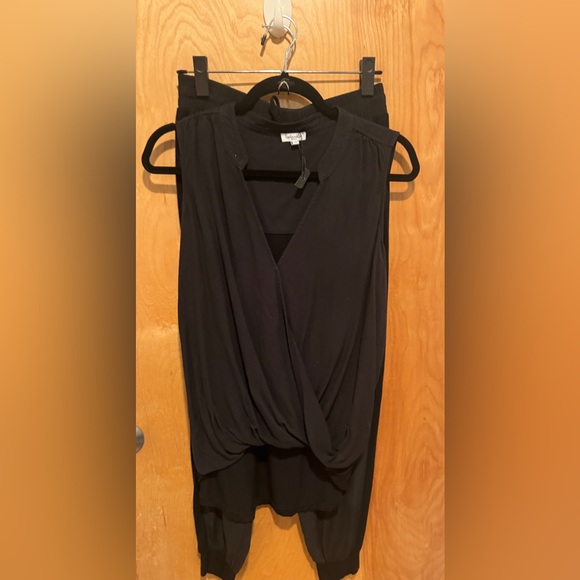 NEW!! BLACK TUXEDO SILK JOGGER PANTS BY SPLENDID - Picture 7 of 8